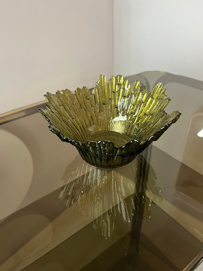 Schale Revontulet grau Glas von Tauno Wirkkala für Humppila