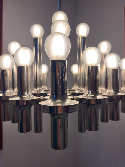 Lustre chromé vintage de Gaetano Sciolari pour STAFF