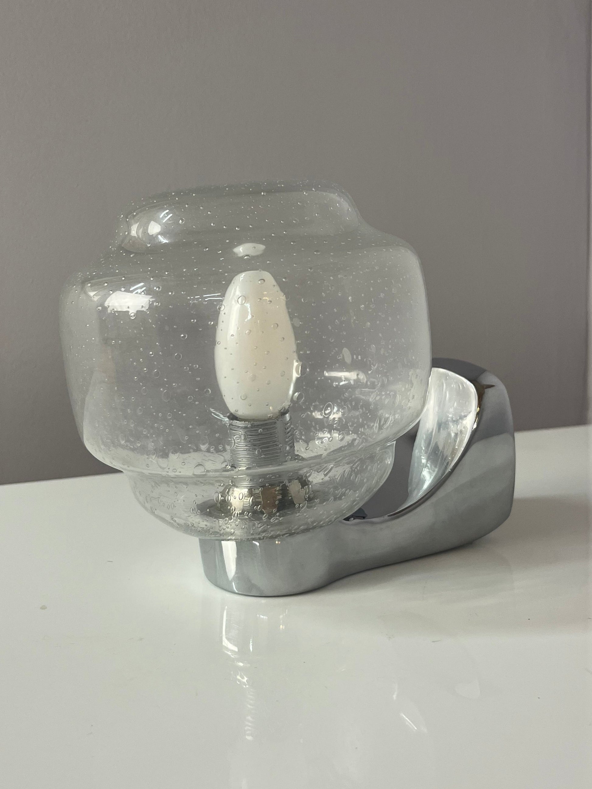 Vintage Wandlampe Einschlussglas von Novus in Originalverpackung