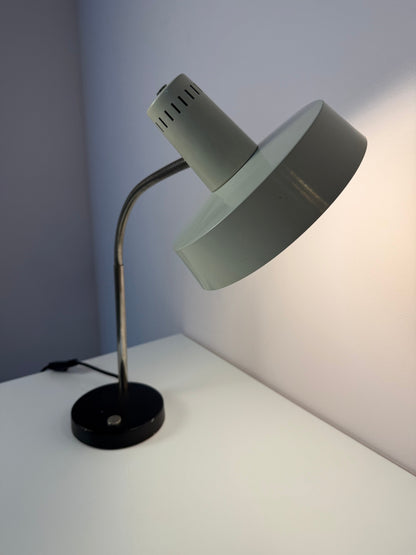 Vintage Schreibtischlampe altweiß mit beweglichem Arm, Deutschland 50er