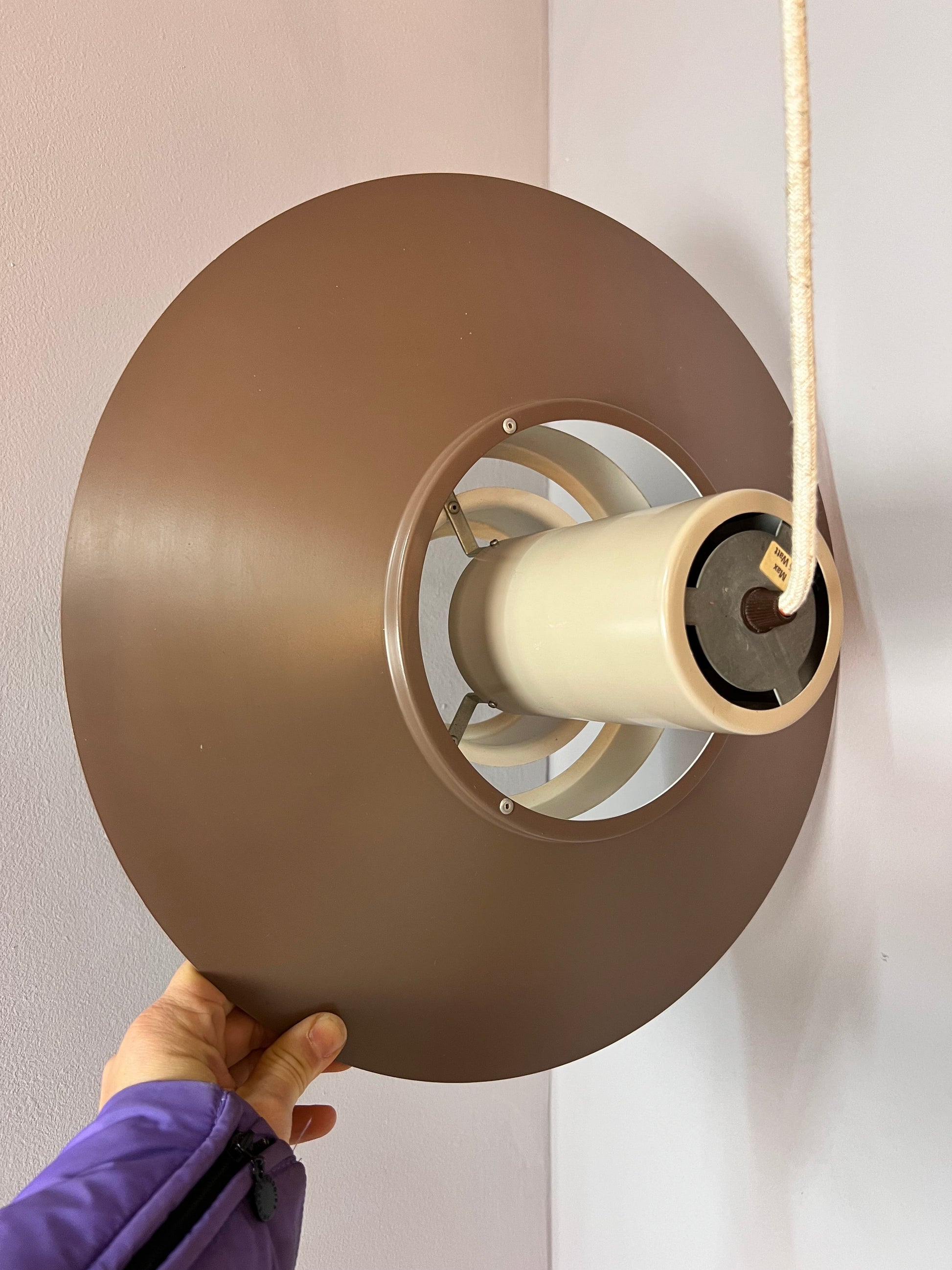 Vintage Hängelampe Falcon braun von Andreas Hansen für Fog und Mørup