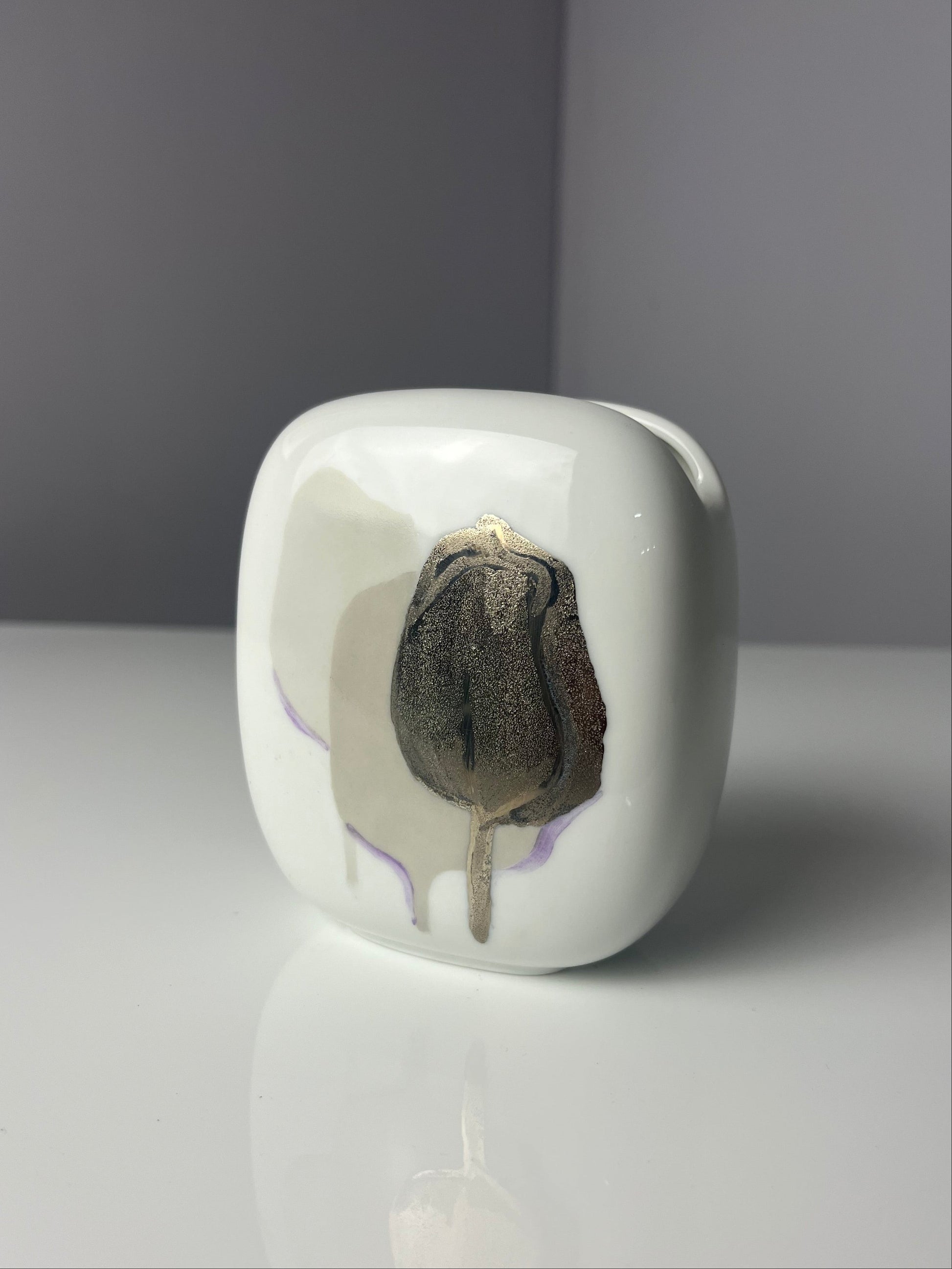 Vintage Vase Mini Vase von Rosenthal Studio Line weiß silber