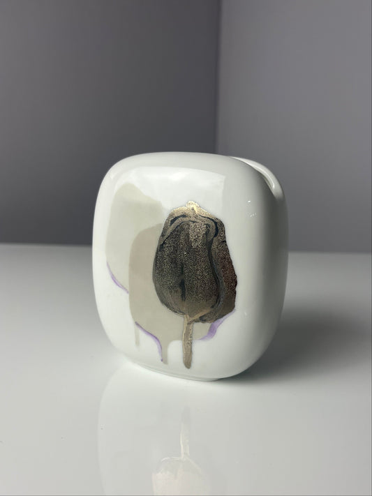 Vintage Vase Mini Vase von Rosenthal Studio Line weiß silber