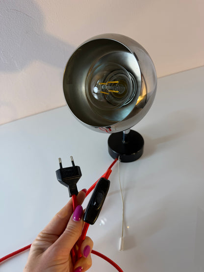 Vintage Wandlampe von Sische, Schwarz-Chrom