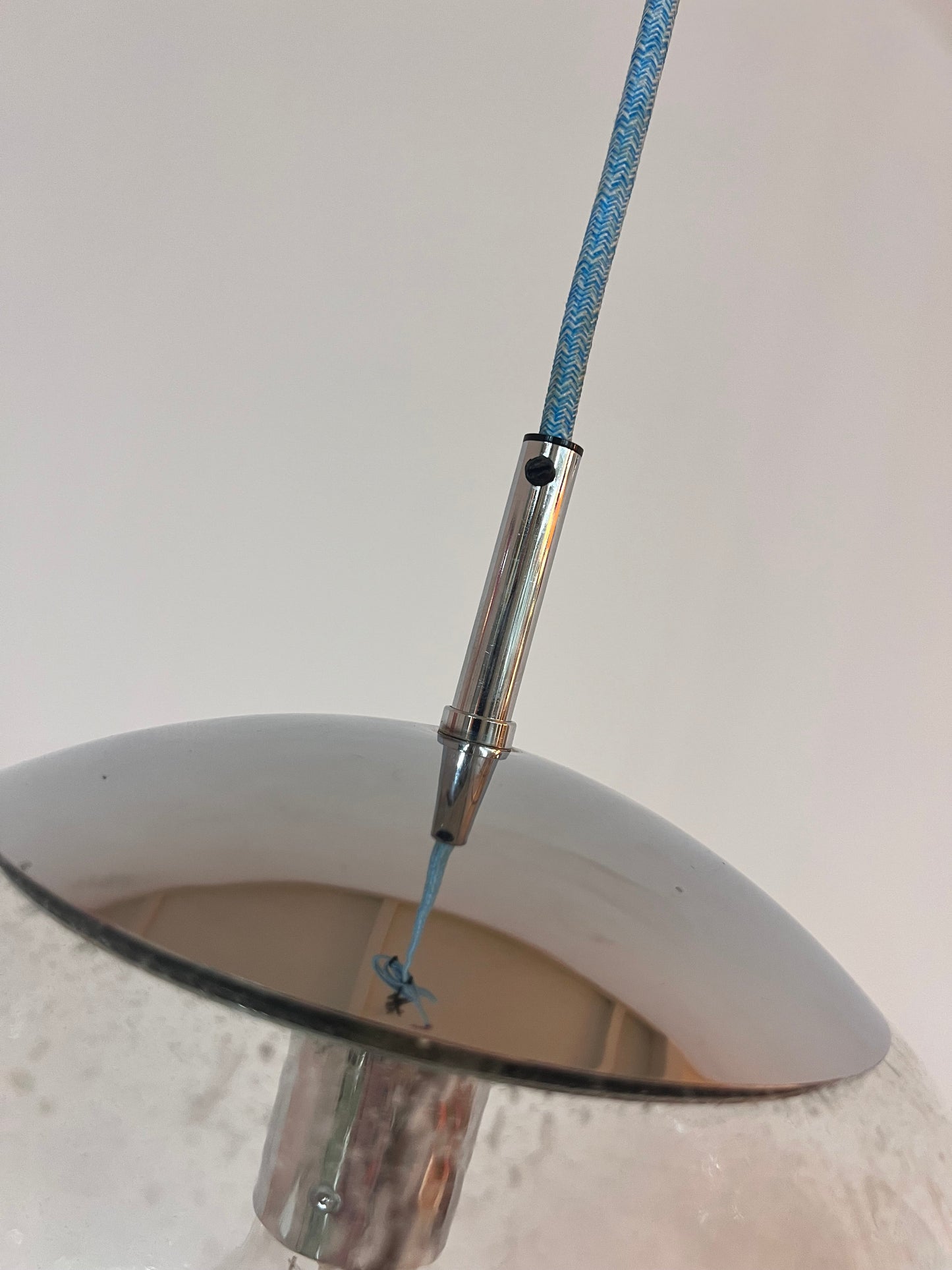 Vintage Pendelleuchte Glaskugel von Hustadt Leuchten