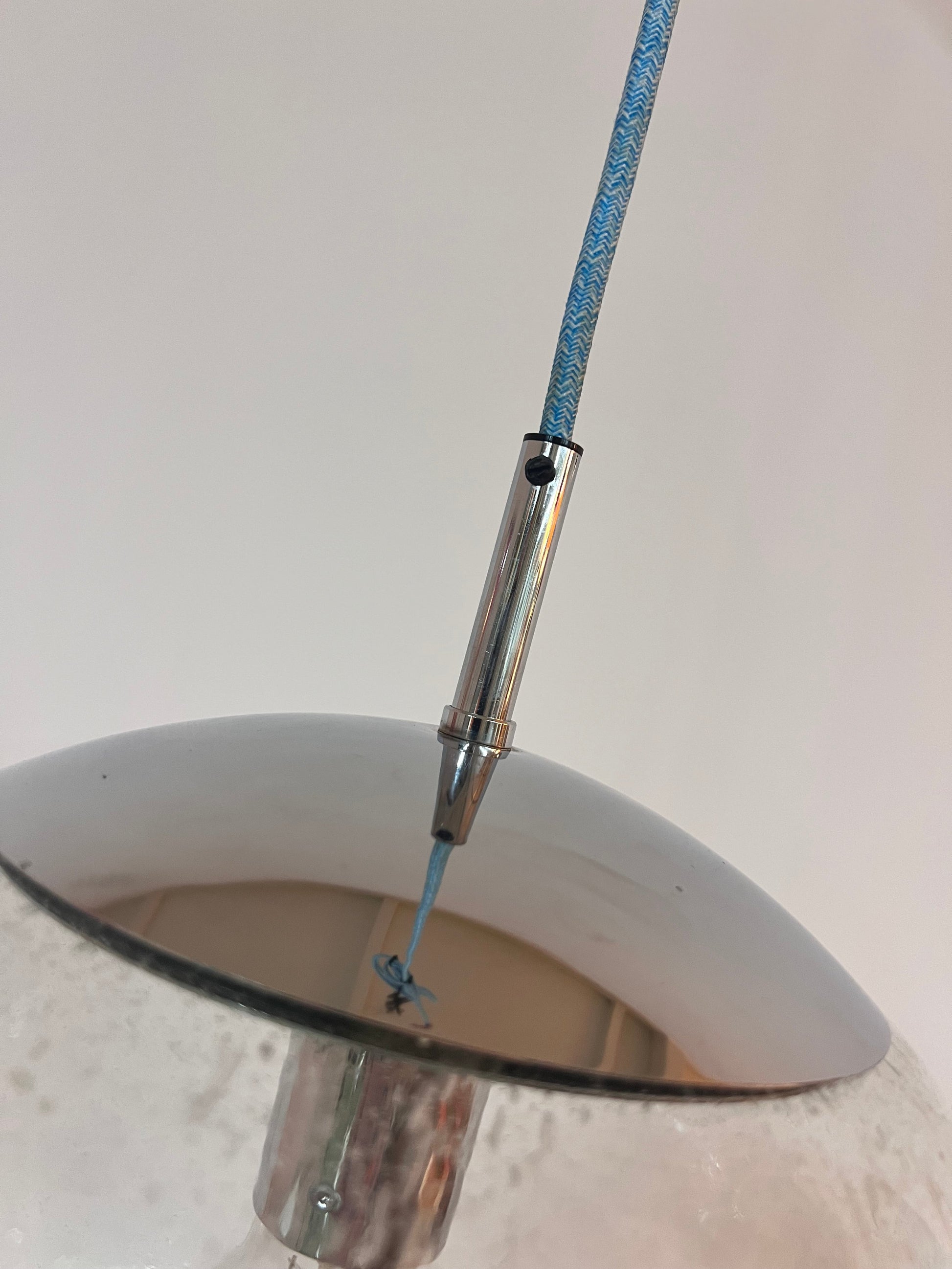 Vintage Pendelleuchte Glaskugel von Hustadt Leuchten