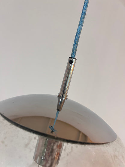 Vintage Pendelleuchte Glaskugel von Hustadt Leuchten
