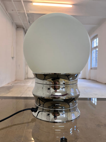 Vintage Tischlampe von VEB NARVA für Leuchtenbau Lengefeld Chrom Opalglas