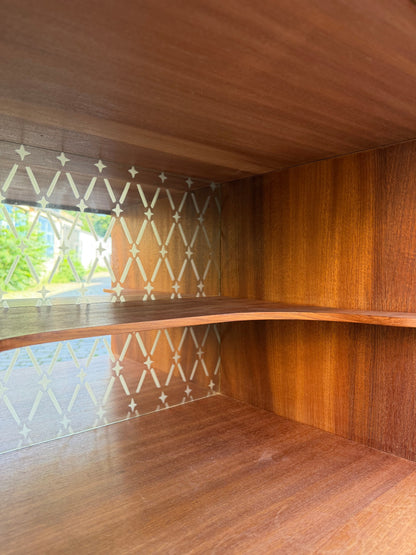 Vintage Highboard Teak mit Vitrine und Minibar aus Dänemark
