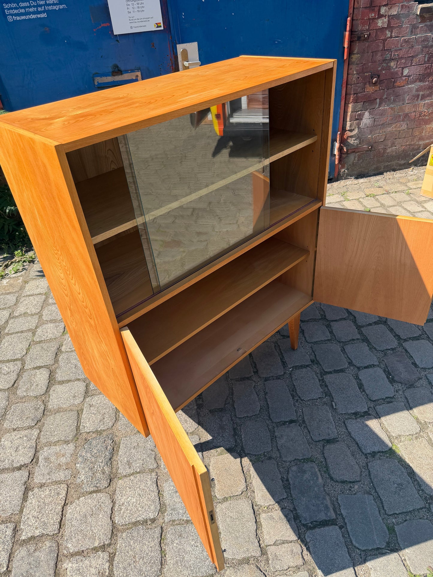 Vintage Vitrinenschrank 602/D Esche von Franz Ehrlich für Hellerau