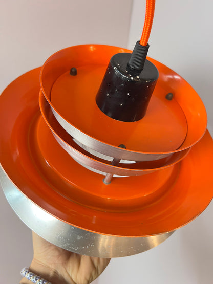 Lamellenlampe orange Chrom von Carl Thore