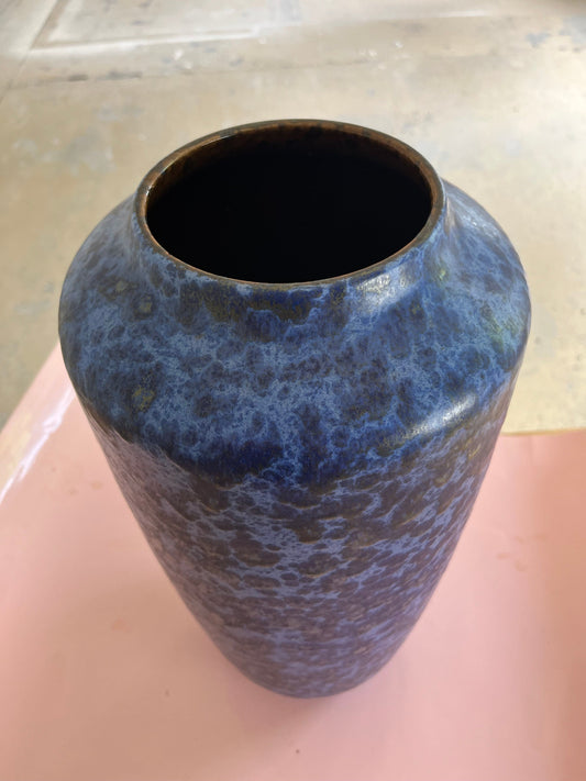 Vintage floor vase 517-45 dark blue by Scheurich West Germany