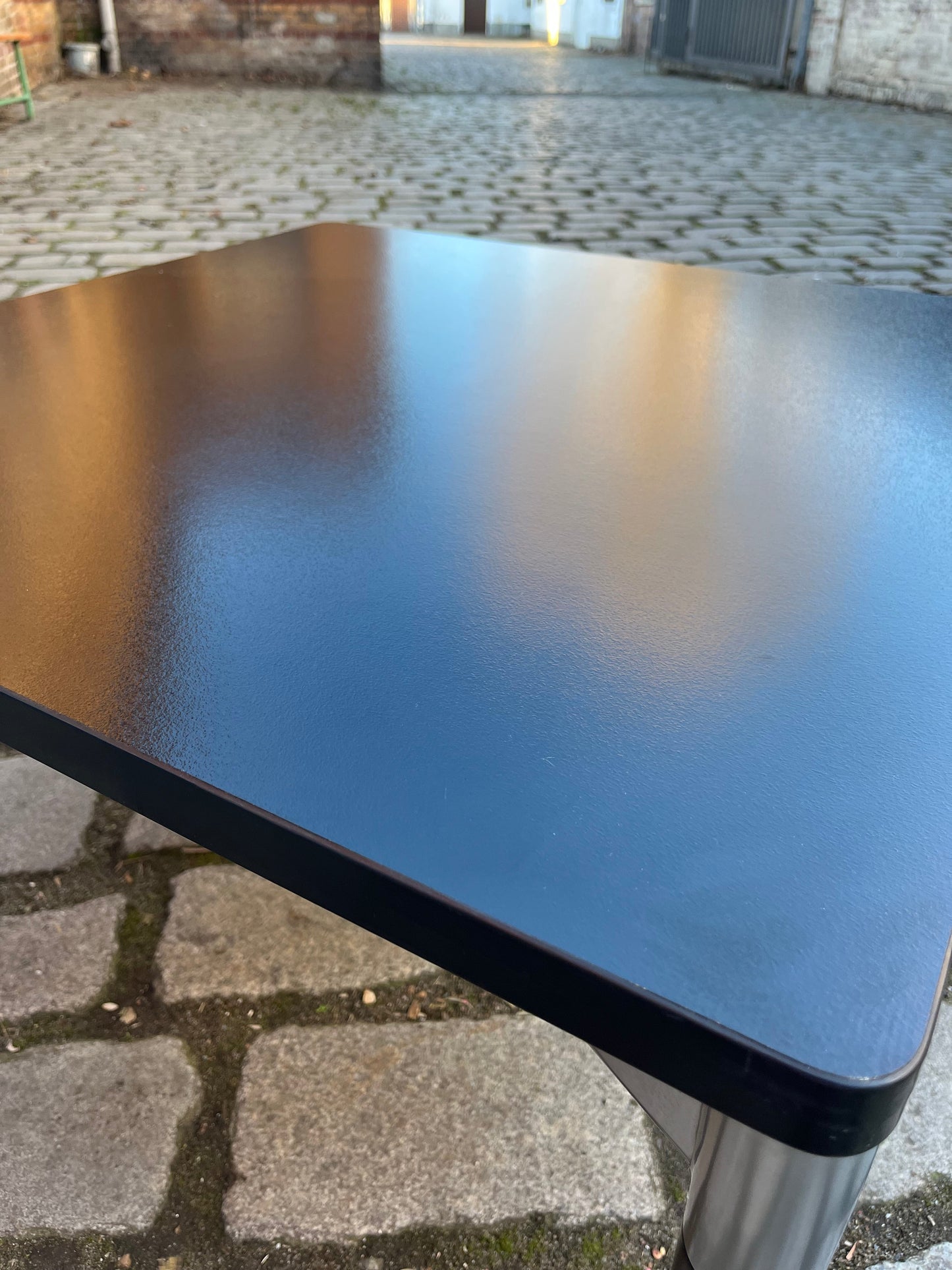 Vintage Couchtisch 712/T von Hans Peter Piehl für Wilkhahn, schwarz, quadratisch