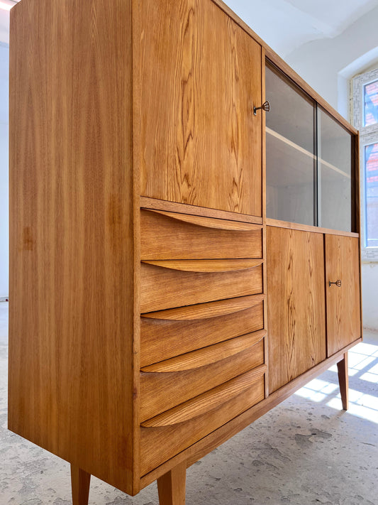 Vintage Highboard Typ 602/G von Franz Ehrlich für Hellerau Esche