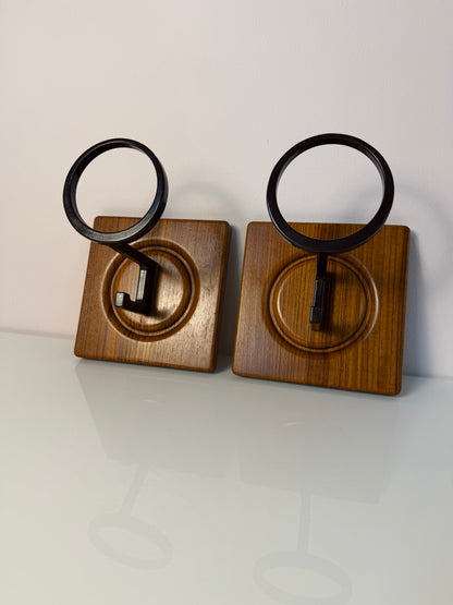 Set von 2 Vintage Wandhaken aus Teak von Sudbrock