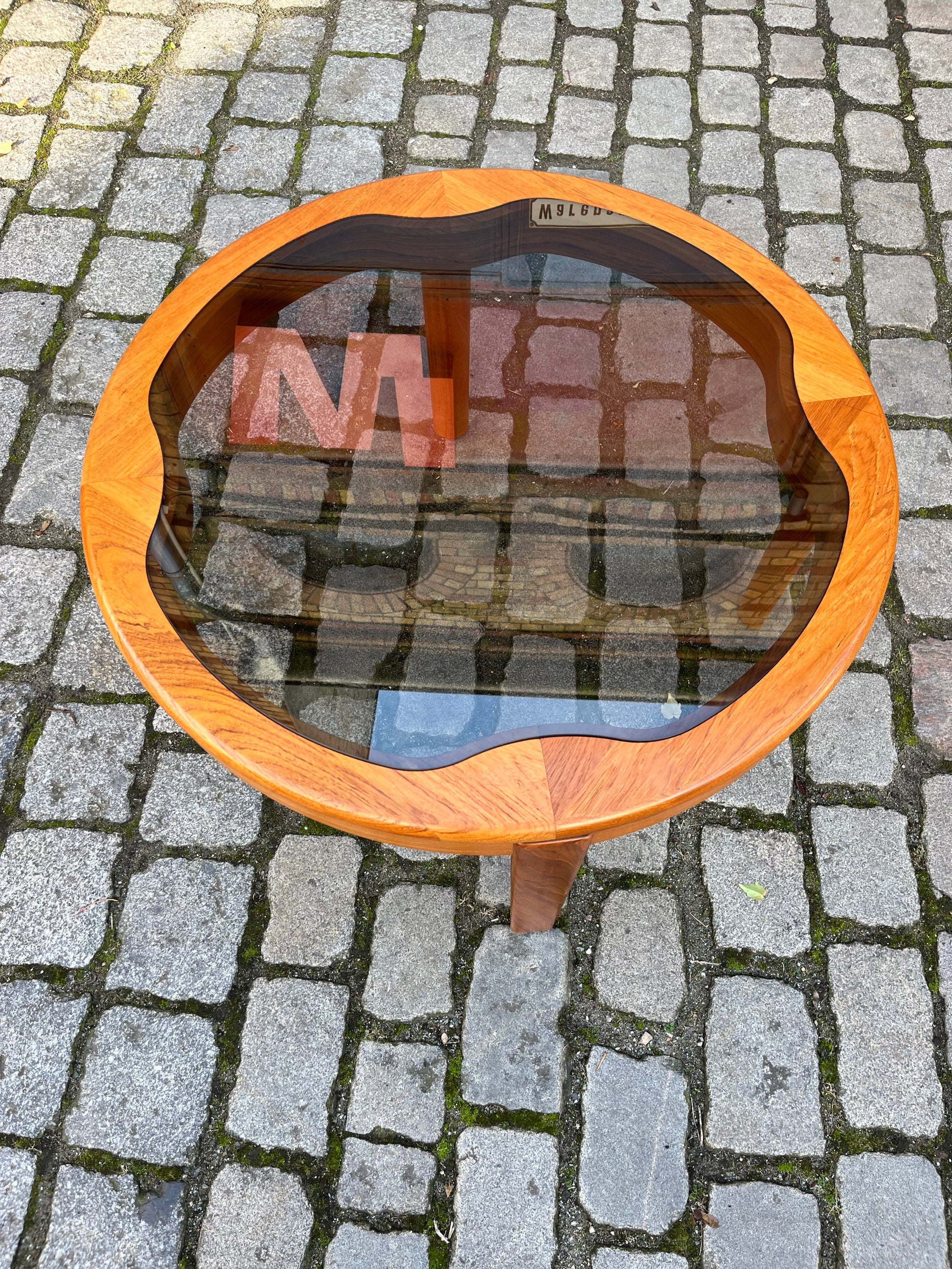 Couchtisch Teak Rauchglas