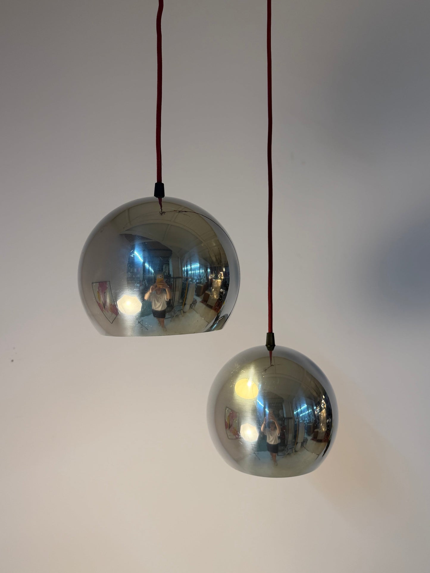 Vintage Hängelampe "Topan" von Verner Panton, Chrom