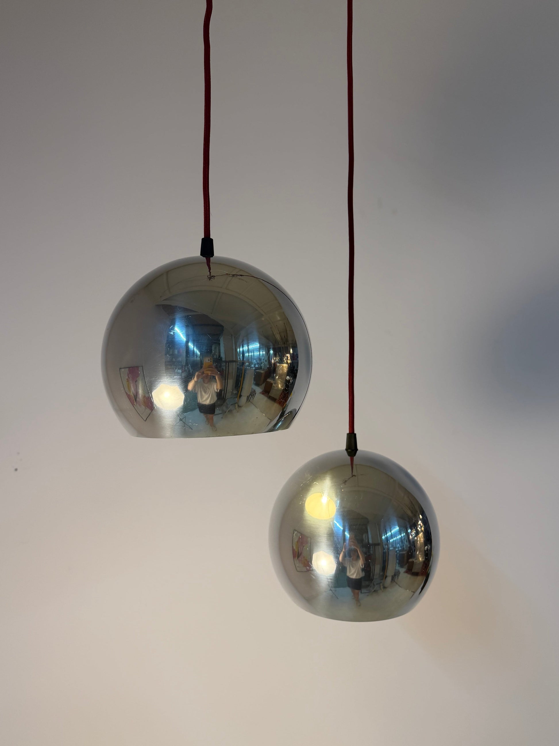 Vintage Hängelampe "Topan" von Verner Panton, Chrom