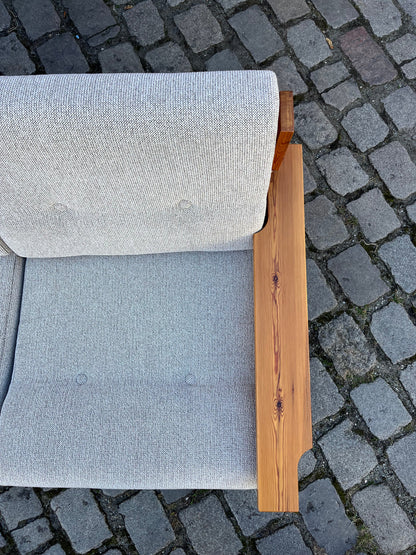 3-Sitzer Sofa beige grau Safari-Stil