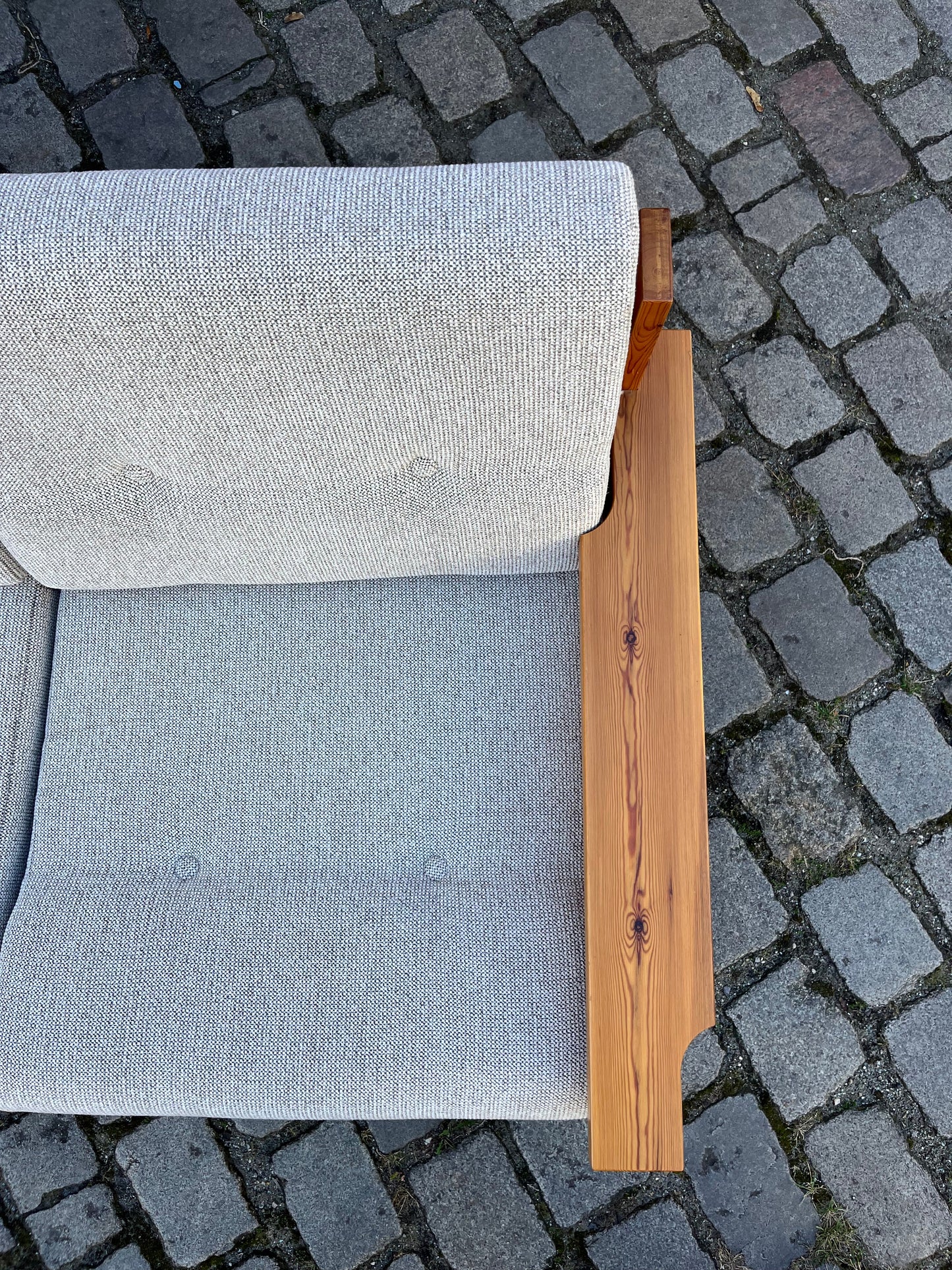 3-Sitzer Sofa beige grau Safari-Stil