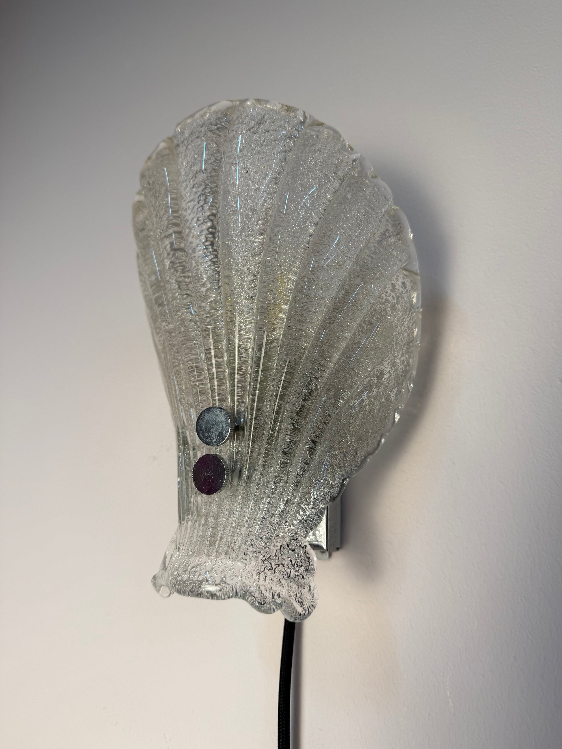 Vintage Wandlampe Muschel Glas von Sölken