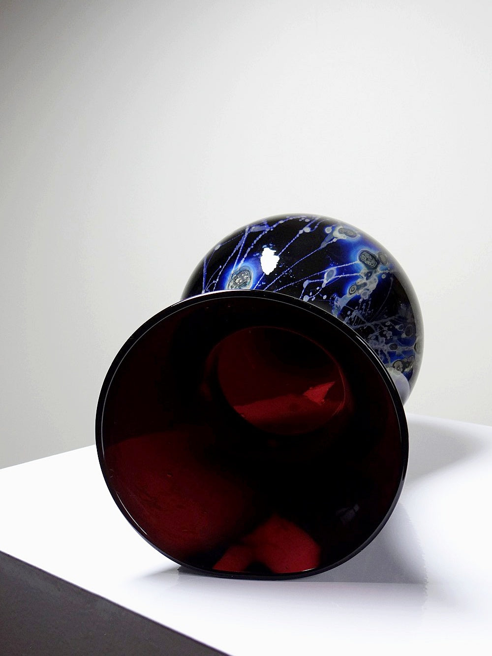 Vintage Kunstglasvase Violett mit Silberinclusionen von Studio Glass für Frankreich