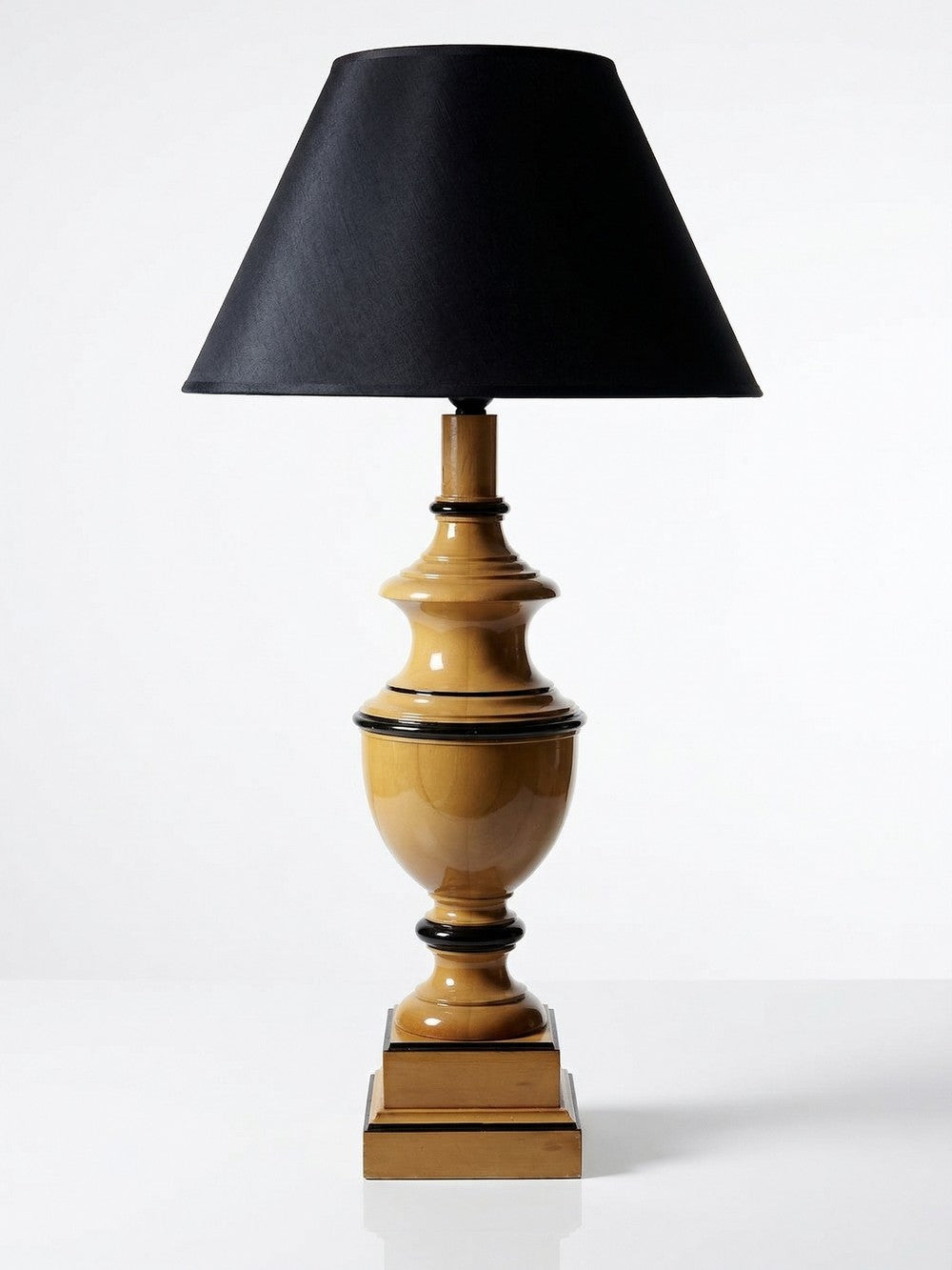 Vintage Lampe Verdennes von Le Dauphin helles Holz schwarz