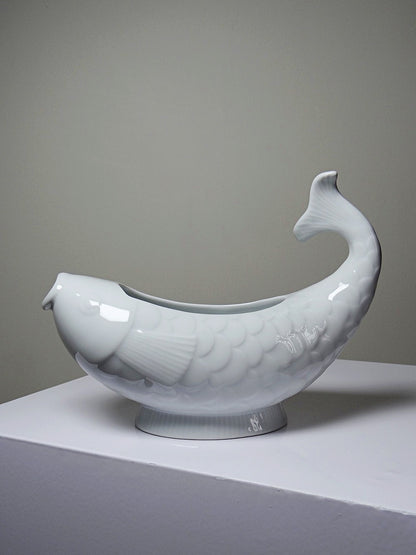 Vintage Sauciere "Ocean" aus weißem Porzellan in Fischform