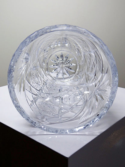 Vintage Vase aus Kristall, Böhmen Tschechoslowakei, durchsichtig