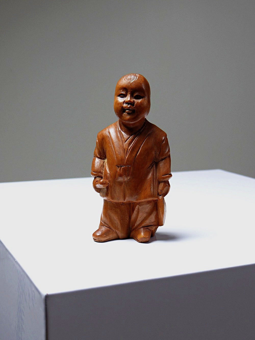 Vintage Figur chinesische Kinderfigur Buchsbaum braun Kunst