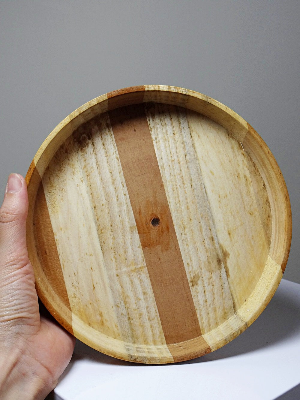 Vintage Servieraccessoire Vintage Holzbox mit Streifen