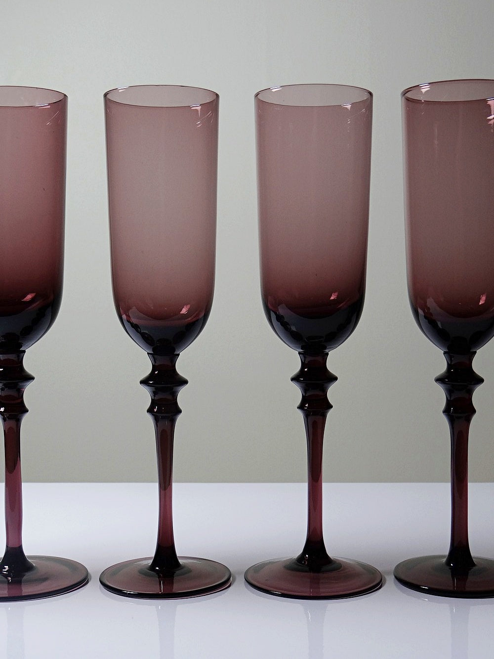 Vintage Champagnerflöte Set von 6 Violett Glas Geschirr Glas weiteres Material weiteres Material