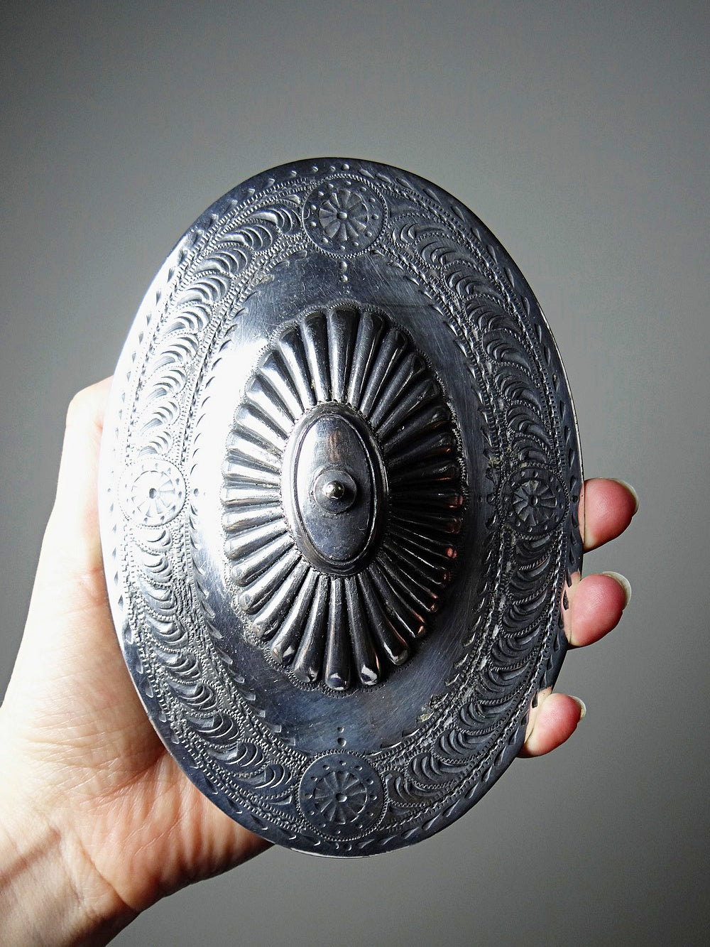 Vintage Servieraccessoire Bonbonnière von George T. und Co Blau