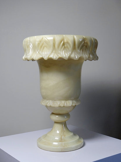 Vintage Medici Vase Alabastermarmor gelb Dekoration