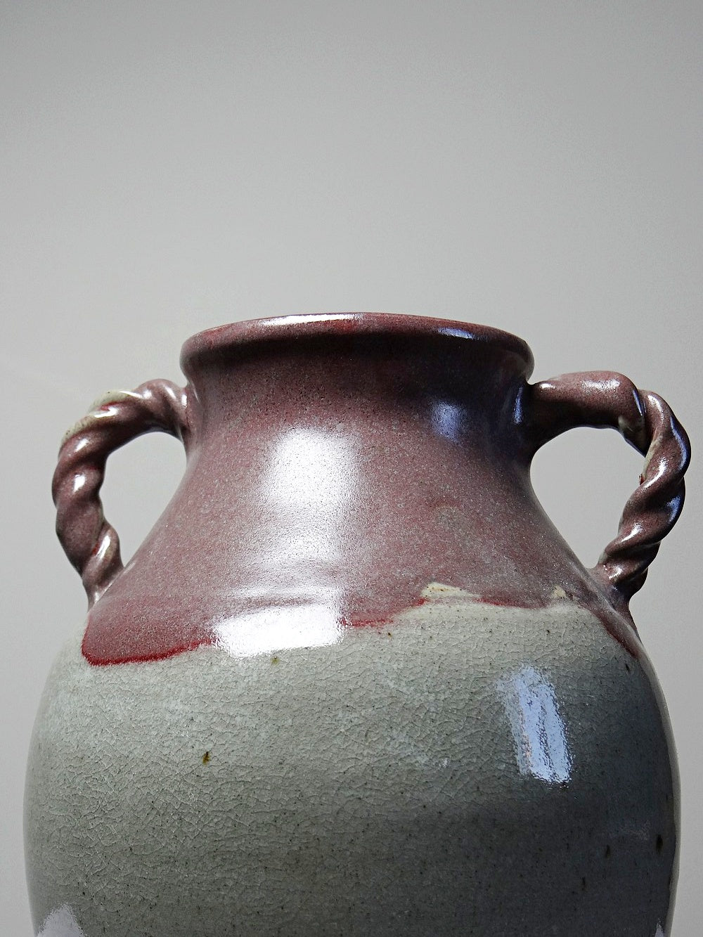 Vintage Vase von Milly Finn für Studio Pottery UK grau