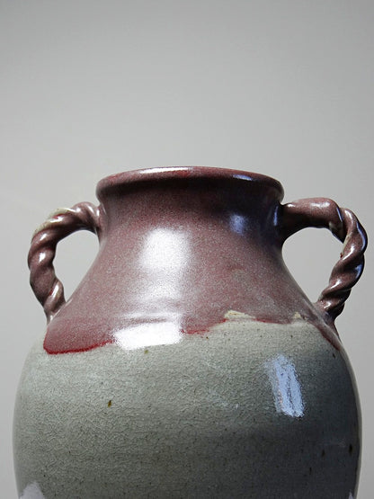 Vintage Vase von Milly Finn für Studio Pottery UK grau