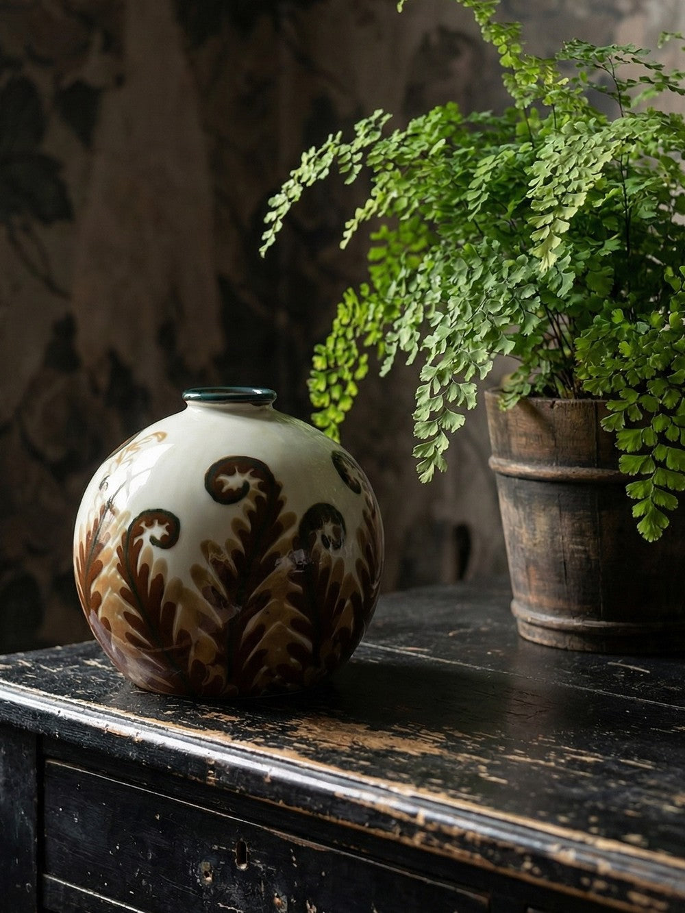 Vintage Vase Tharaud von Camille Tharaud für Limoges BraunDekoration