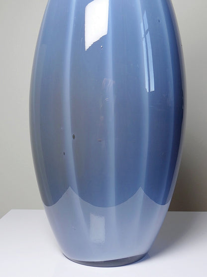 Vintage Vase Poire von Fratelli Toso für Fratelli Toso Rauchglas Opalin blau transparent