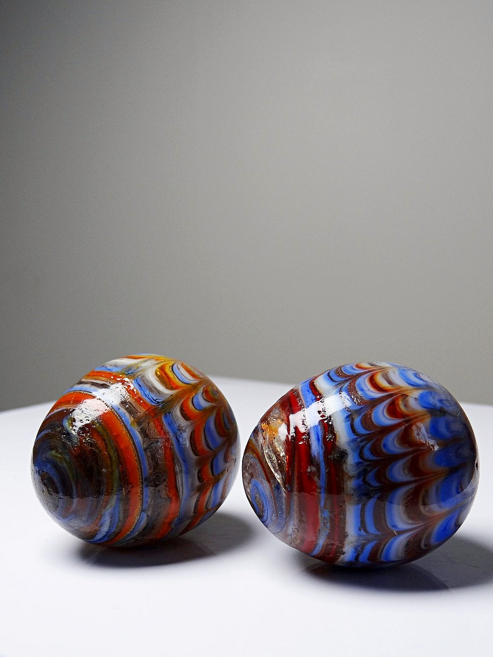 Vintage Set von 2 Murano-Glasei mehrfarbig, Kunst