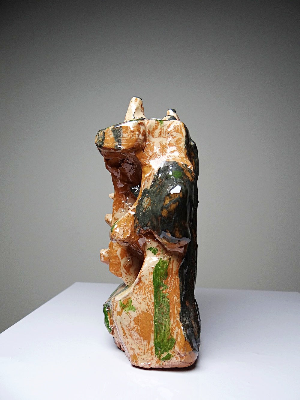 Vintage Skulptur anthropomorph "Patrick" für OrangeKunst glazed terracotta