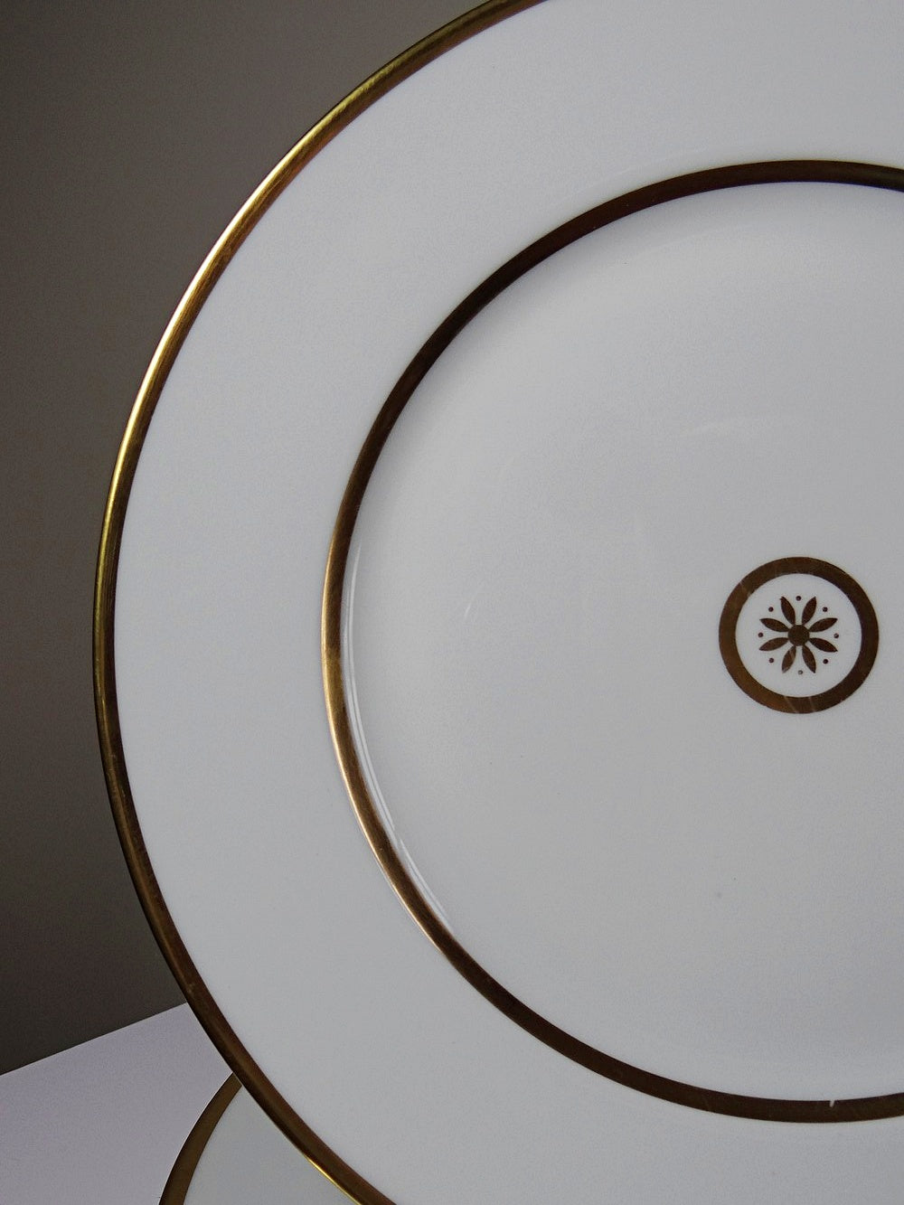 Set von 3 Vintage Teller "Sparte" von Bernardaud Limoges aus Porzellan mit Golddekor