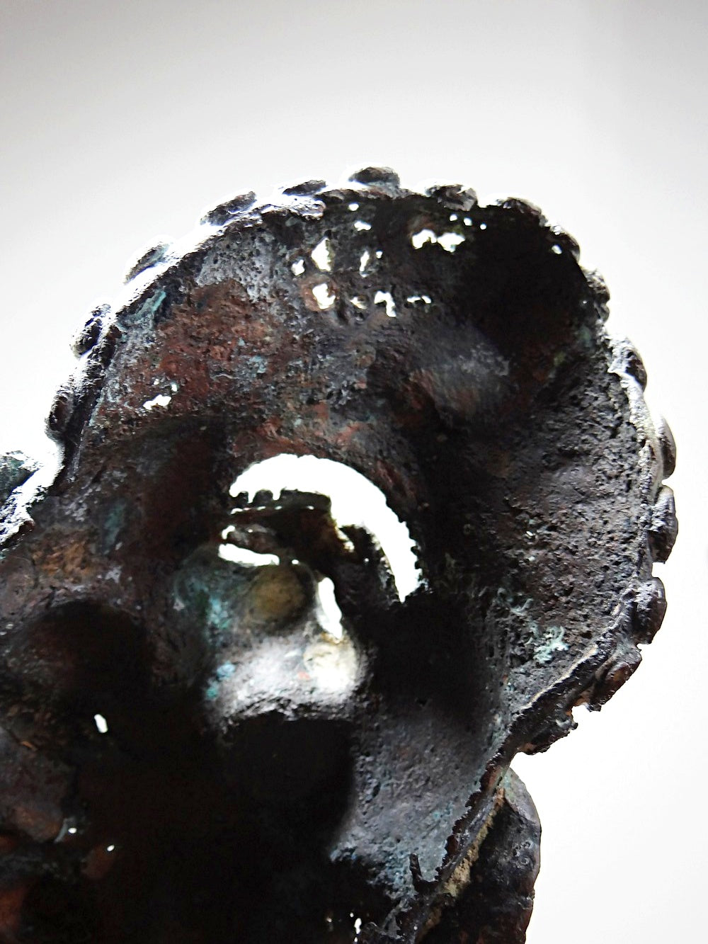 Vintage Maske Bamoun für BraunDekoration Afrikanische Bronze-Maske aus Kamerun