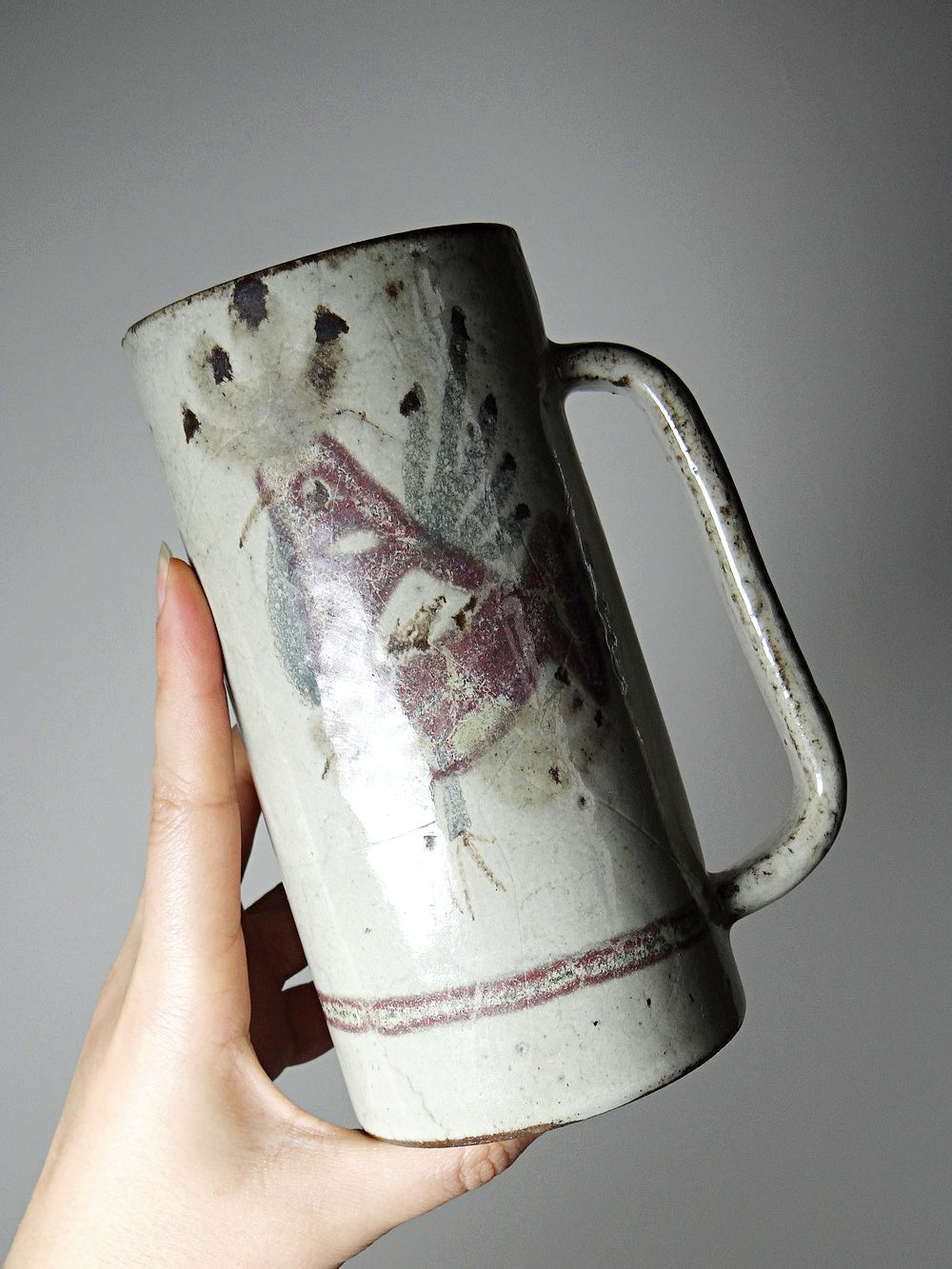 Vintage Bierkrug Le Mûrier von Gustave Reynaud für Vallauris