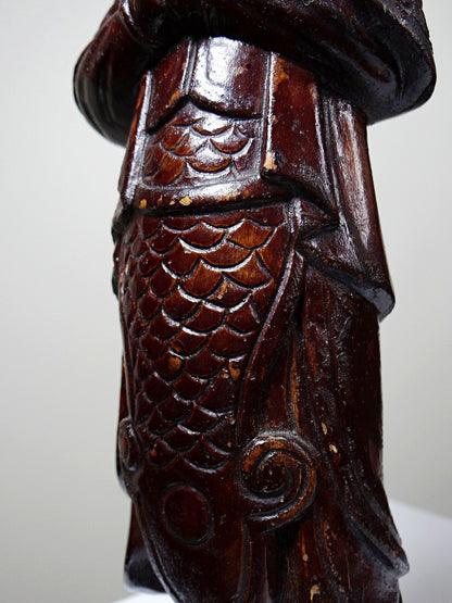 Vintage Statuette asiatische Volkskunst aus geschnitztem Massivholz
