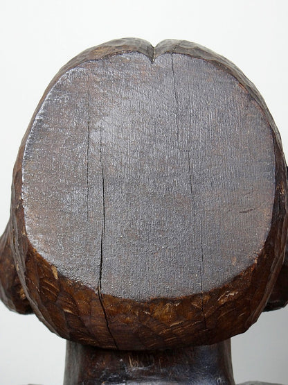 Vintage Büste Frau Massivholz, 19. Jh. dunkles Holz geschnitzt, Unikat