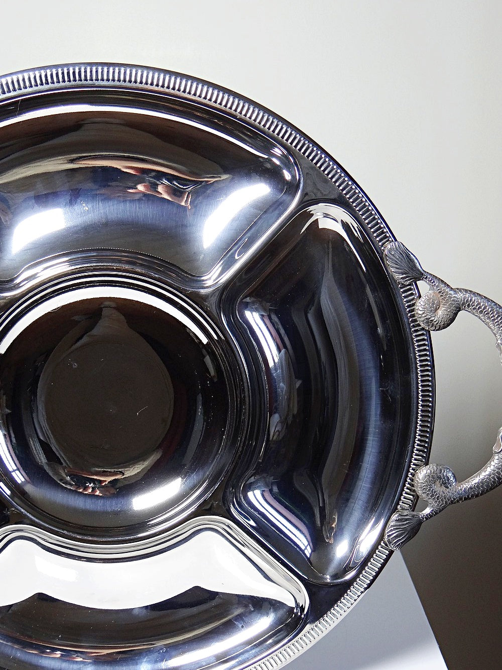 Vintage Servieraccessoire von Jean Couzon für Jean Couzon in Edelstahl, 5 Fächer