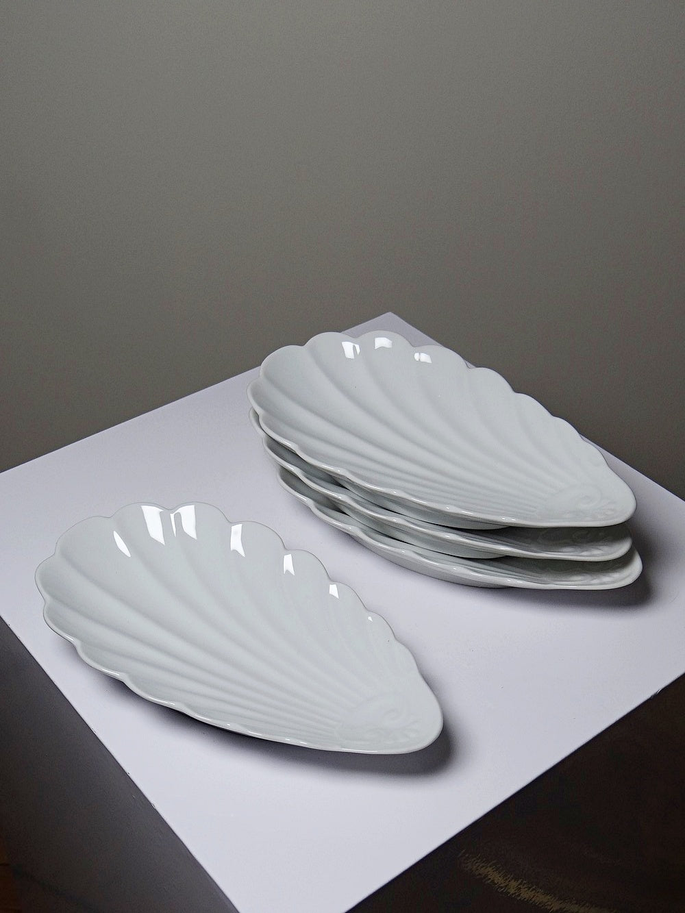 Vintage Servierplatte Set von 4 von Limoges für Limoges France Muschelform Rococo