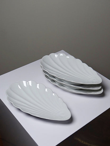 Vintage Servierplatte Set von 4 von Limoges für Limoges France Muschelform Rococo