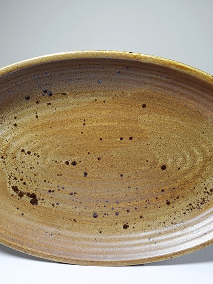 Vintage Servierplatte oval Inaltérable von Salins Braun