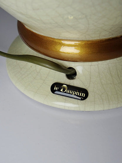 Vintage Lampe Panama von Le Dauphin für Le Dauphin creme, ivoire, gold